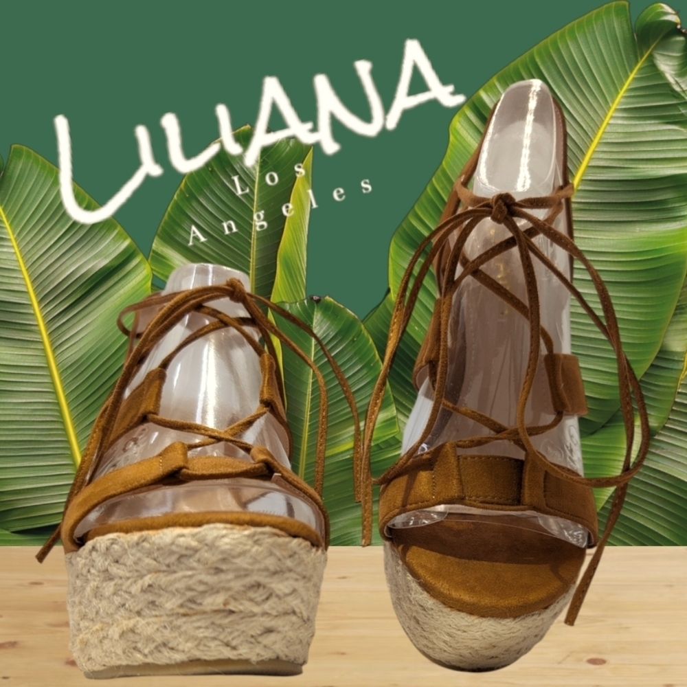 NWOT Gorgeous Liliana Suede Espadrille Wedges Womens Size 7.5